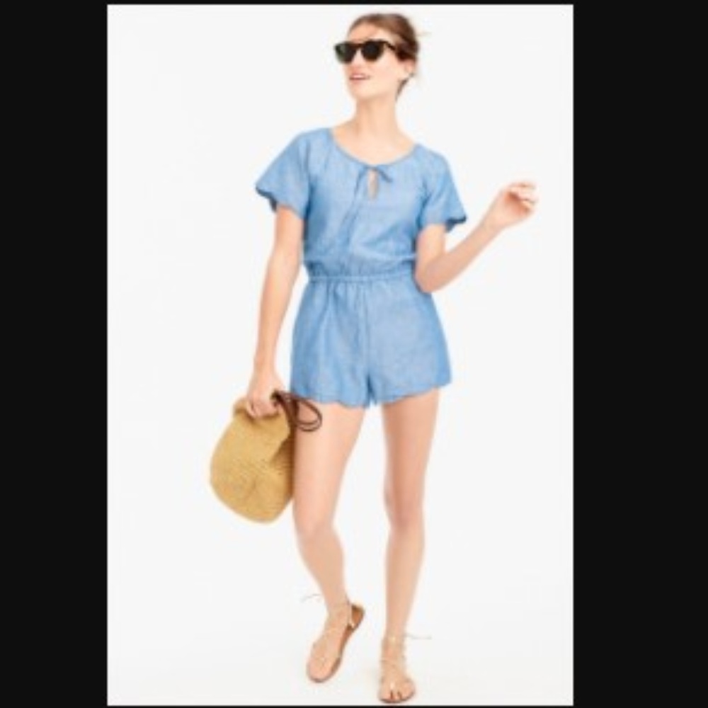 J. Crew Scallop Cover-Up Romper Size Medium
